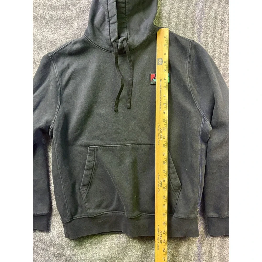 Nike Hoodie Mens‎ Medium Black Retro Patch Logo Fleece Pullover Sweatshirt